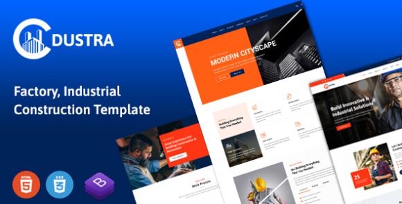 Dustra v1.0 – Factory & Industry Template Free