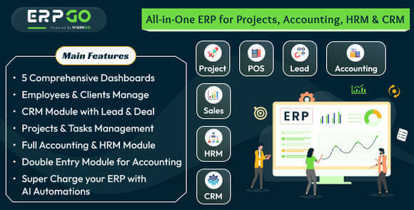 ERPGo SaaS v8.1 Nulled – All In One Business ERP with Project, Account, HRM, CRM & POS Script