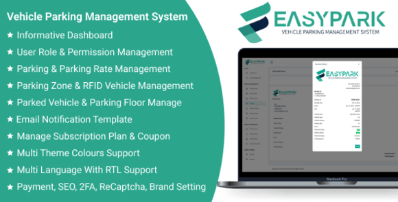 EasyPark SaaS v1.8 – Vehicle Parking Management System PHP Script