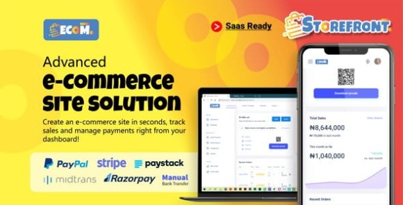 Ecom v1.5.1 – Fast Multi Store Front Builder (SaaS) Script