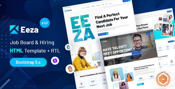 Eeza v1.1 – Job Board & Hiring + Dashboard HTML Template Free