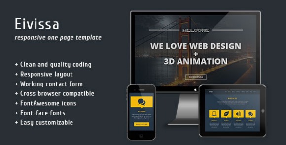 Eivissa v1.0 – Responsive One Page Template Free