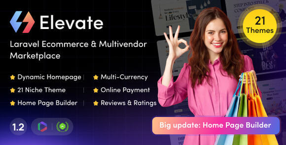 Elevate v1.2 Nulled – Laravel Ecommerce & Multivendor Marketplace Script