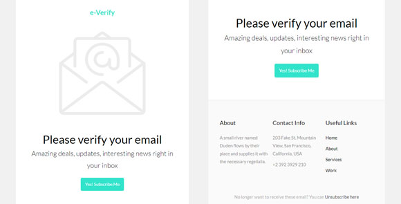 Email Verification Email HTML Template Free