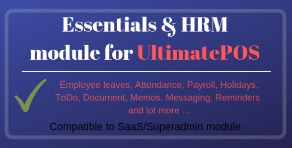 Essentials & HRM v5.3 (Human Resource Management) Module for UltimatePOS