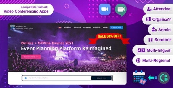 Eventmie Pro v1.8 – Online-Offline Event & Classes Ticket Selling & Management Multi-vendor Platform Script