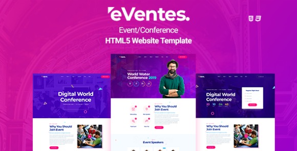 Eventes v1.0 – Conference and Event HTML Template Free