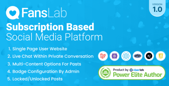 FansLab v1.0 Nulled – Subscription Based Social Media Platform PHP Script