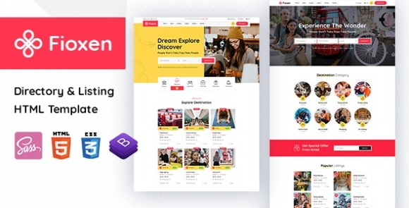 Fioxen v1.0 – Directory & Listings HTML Template Free