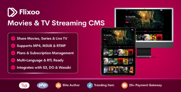 Flixoo v1.0.1 – AI-Powered OTT CMS for Movies, Series & Live TV (Web + Mobile) with Monetization Source