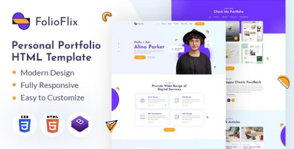 FolioFlix v1.0 – Personal Portfolio HTML Template Free