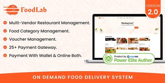 FoodLab v2.0 – On demand Food Delivery System PHP Script