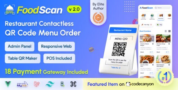 FoodScan v2.5 Nulled – QR Code Restaurant Menu Maker and Contactless Table Ordering System with Restaurant POS Script