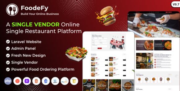 Foodefy v9.7 Nulled – Single Restaurant Online Food Ordering Laravel Website Platform Script
