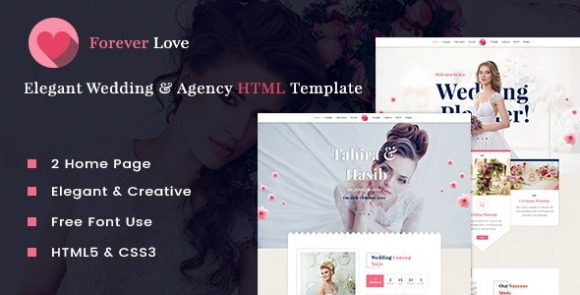 Forever Love v1.0 – Wedding & Agency HTML Template Free
