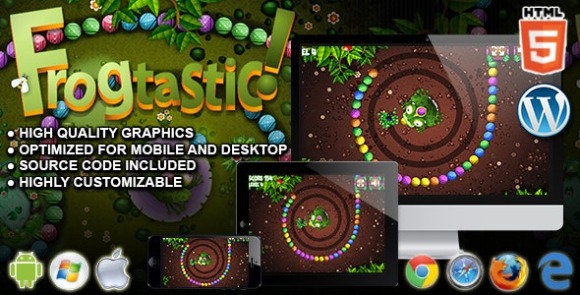 Frogtastic v1.0 – HTML5 Puzzle Game Source Code