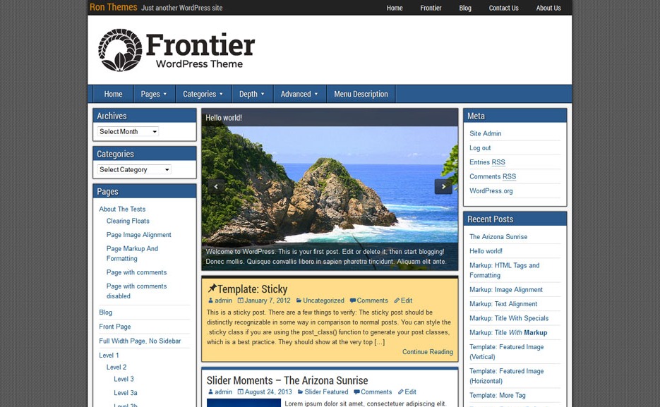 Frontier v1.3.4 WordPress Theme Free Download
