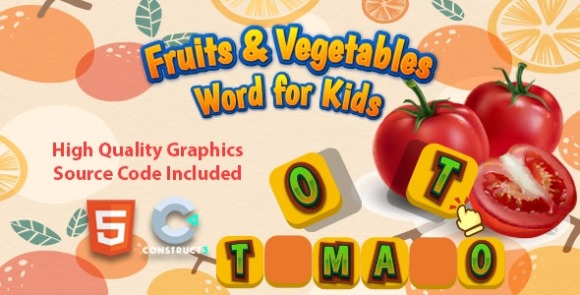 Fruits & Vegetables Word for Kids v1.0 – HTML5 Game