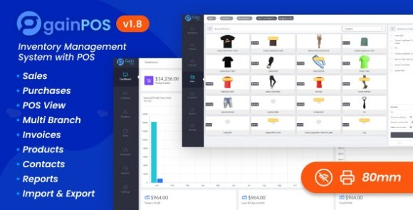 Gain POS v1.8 Nulled – Inventory and Sales Management System PHP Script