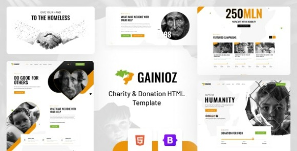 Gainioz v1.3 – Charity & Donation HTML Template Free