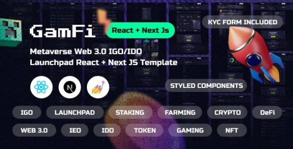 GamFi v1.2 – Metaverse Web3 IGO Launchpad React, Next JS Template Free