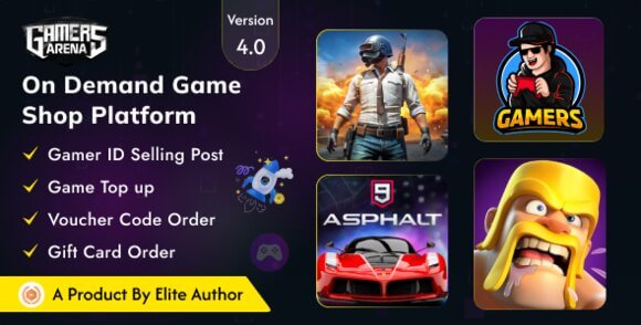 Gamers Arena v4.0 Nulled – Digital Online Game Store, Game Top Up, Voucher & Gamer ID Selling Tools PHP Script