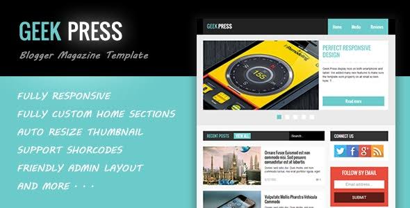 Geek Press v2.3 – Responsive News & Magazine Blogger Template Free