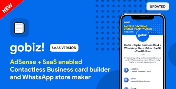GoBiz v5.2.0 Nulled – Digital Business Card + WhatsApp Store Maker | SaaS | vCard Builder Script