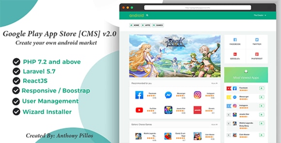 Google Play App Store [CMS] 2.0.9 – Laravel PHP Script