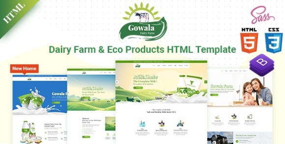 Gowala v2.0 – Dairy Farm & Eco Products HTML Template Free