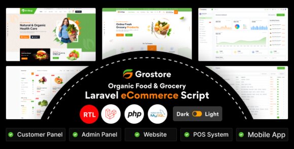 GroStore v4.6.0 – Food & Grocery Laravel eCommerce with Admin Dashboard PHP Script