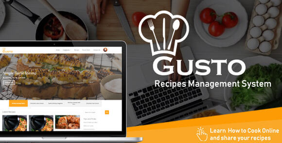 Gusto v3.6 – Recipes Management System PHP Script