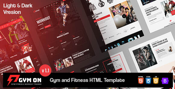 GymOn – Gym and Fitness Club HTML Template