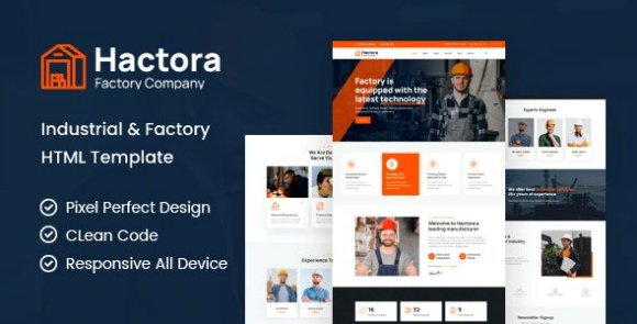 Hactora v1.0 – Industry & Factory HTML Template Free