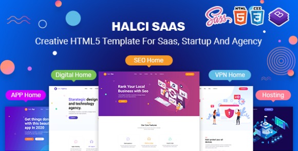 HalciSaas v1.1 – Creative HTML5 Template for Saas, Startup & Agency
