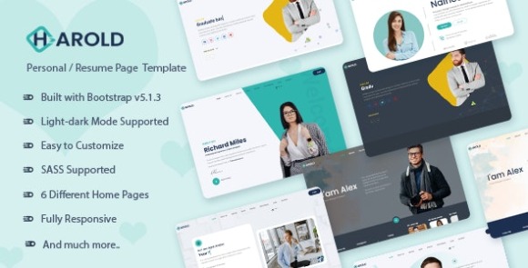 Harold v1.0 – Personal Portfolio Template Free