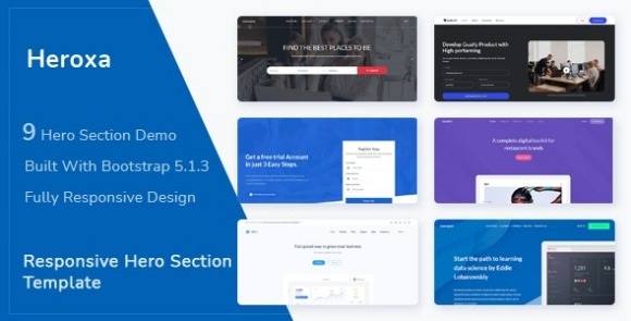 Heroxa v1.0 – Responsive Hero Section Template Free