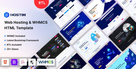 Hostim v4.0.0 – Web Hosting Services HTML Template with WHMCS Free