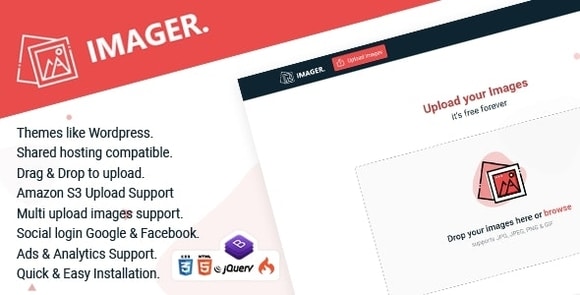 Imager – Minimal Image Hosting Script v1.0 Nulled PHP Script