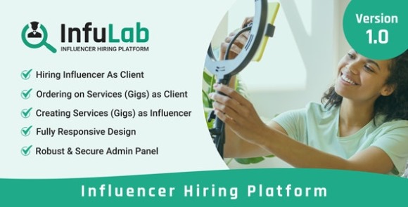 InfuLab v1.0 – Influencer Hiring Platform PHP Script
