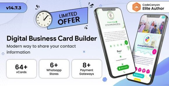 Infy vCard SaaS v14.7.8 – Digital Business Card Builder PHP Script