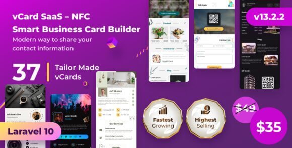 Infy vCard SaaS v14.1.0 – NFC Smart Business Card Builder PHP Script