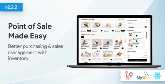 InfyPOS v2.2.2 – POS – Ultimate POS system with Inventory Management System – Point of Sales – React JS – Laravel POS PHP Script