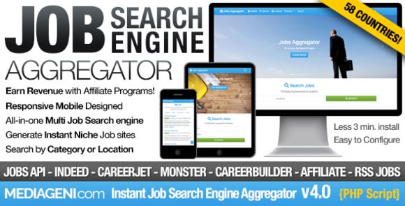 Instant Job Search Engine Aggregator v4.2 – PHP Script
