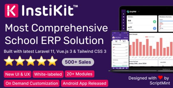 InstiKit School v5.5.0 Nulled – School Management System & School ERP Script