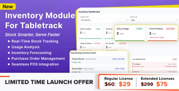 Inventory Module for Tabletrack v1.0.70 – Addon