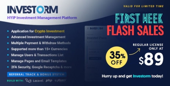 Investorm v1.5.2 Nulled – Advanced HYIP Investment Management Platform PHP Script