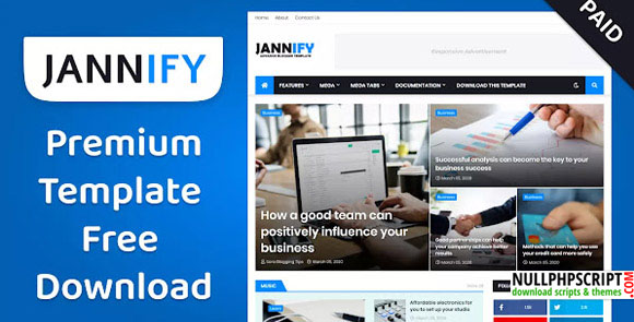 Jannify v1.0 Premium – Responsive Blogger Template Free