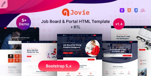 Jovie v1.4 – Job Board & Portal HTML Template Free