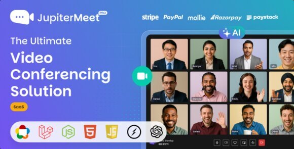 JupiterMeet Pro v2.1.7 Nulled – White Label Video Conference with AI & SaaS Script